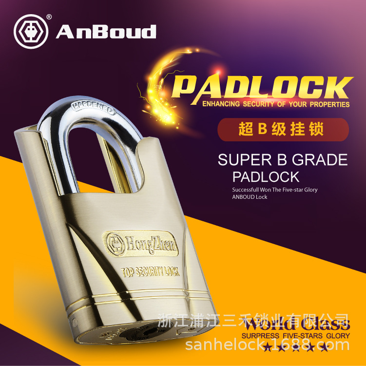 Zinc Alloy Door Lock Padlock Security Lock European-Style Padlock Lock