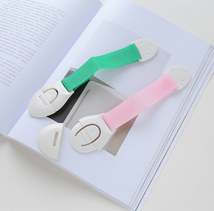 1247 Baby Supplies Baby Safety Lock Double-Sided Adhesive Tape Children Drawer Lock Cabinet Door Lock Cloth with Lock Lengthened Lock