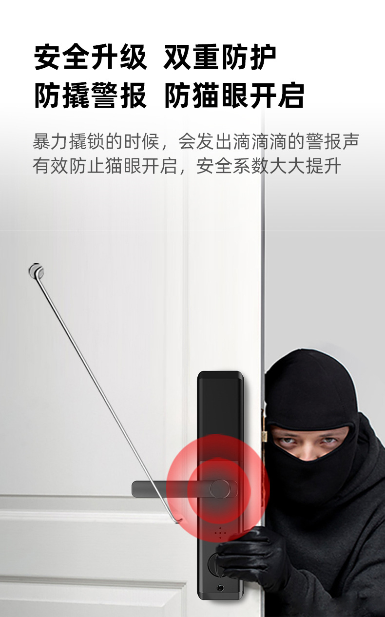 Fingerprint Lock Anti-Theft Door Lock Timber Door Lock Stainless Steel Door Lock Household Office Smart Lock Electronic Password Lock Card Lock