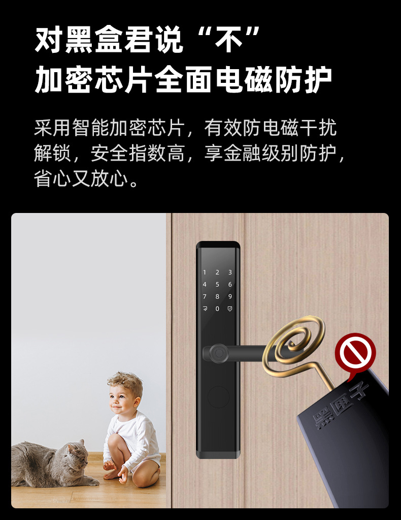 Fingerprint Lock Anti-Theft Door Lock Timber Door Lock Stainless Steel Door Lock Household Office Smart Lock Electronic Password Lock Card Lock