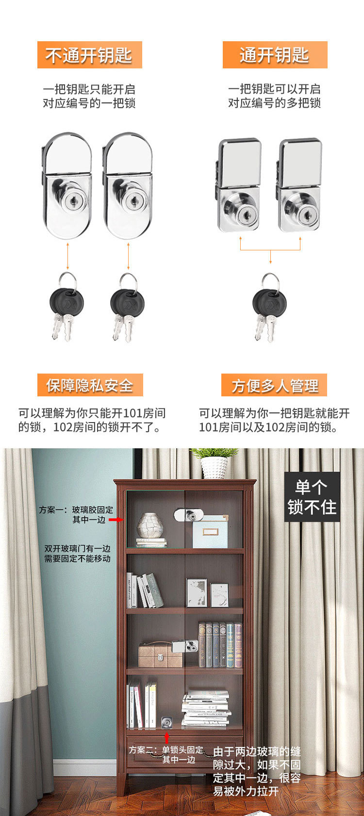 Furniture Lock Glass Glass Lock Cabinet Cabinet Lock Wine Cabinet Lock Cabinet Lock File Cabinet Lock Sliding Door Single Door Double Door Door Lock
