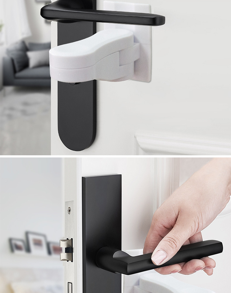 Cross-Border Hot Selling Children's Safety Door Handle Lock Door Lever Lock Anti-Open Door Baby Safety Lock