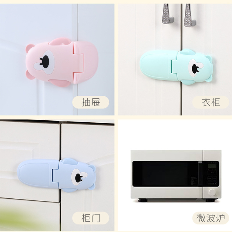 Right-angle safety lock baby anti-pinch hand drawer lock cabinet door off children&#039;s multi-window safety lock toilet toilet lock