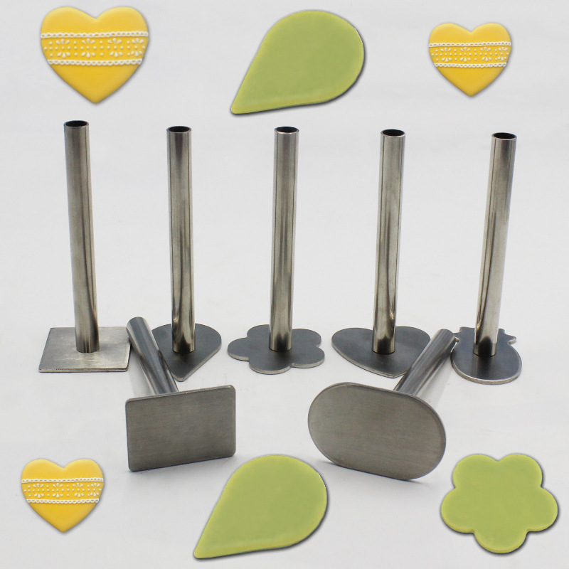 Cookies Hand Press Mold Stainless Steel Push Machine Mold Pineapple Sandwich Cookies Push Plate Biscuit Press Mold