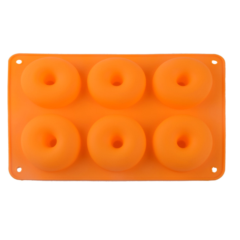 Large 6-Piece Silicone Donut Mold Macarons Color Circle Biscuit Pastry Cake Silicone Baking Mold