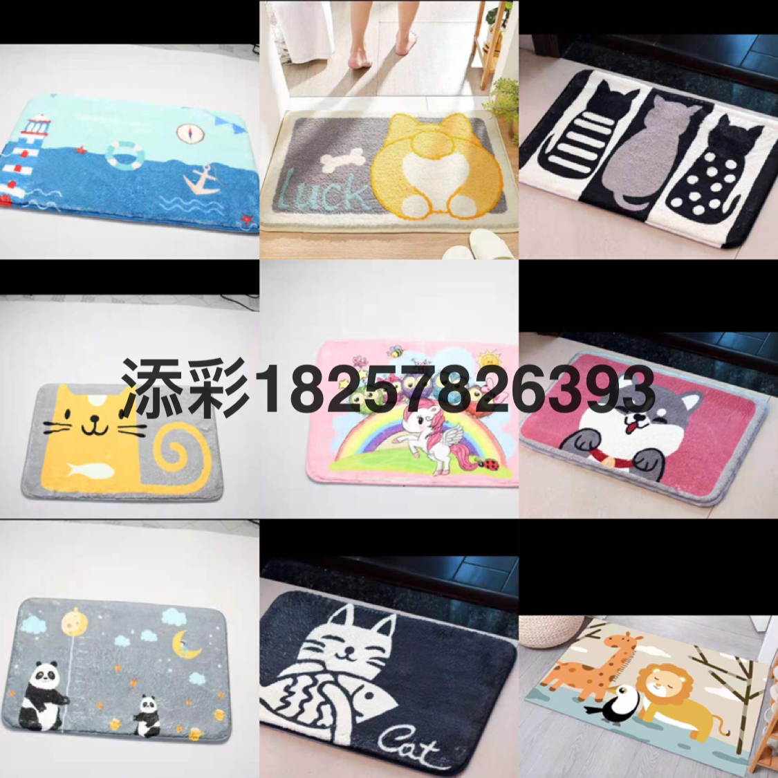 Cashmere Carpet Cute Absorbent Carpet Non-Slip Floor Mat 45 × 70cm