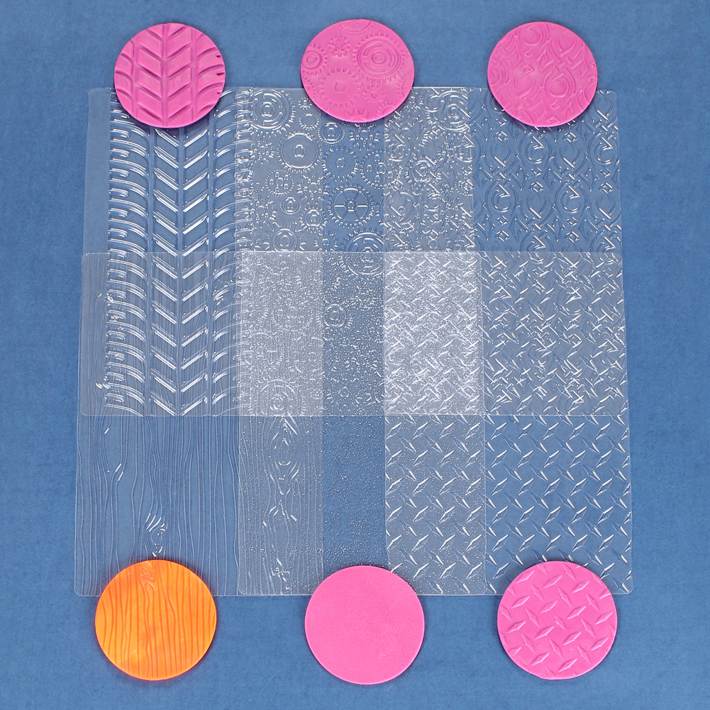 6-Piece Fondant Impression Tire Texture Embossing Mold Cake Biscuit Baking Decorative Pad 6-Piece Fondant Impression Tire Texture Embossing Mold Cake Biscuit Baking Decorative Pad