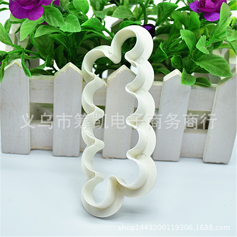 DIY Cake Baking Mold Happy Birthday Balloon Plastic Biscuit Mold Clay Fondant Cake Decoration Cutter