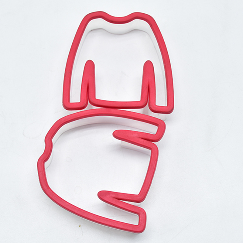 DIY Baking Christmas Clothes Men and Women Cutter Fondant Brickearth Plastic Clothes Cutter Biscuit Mold