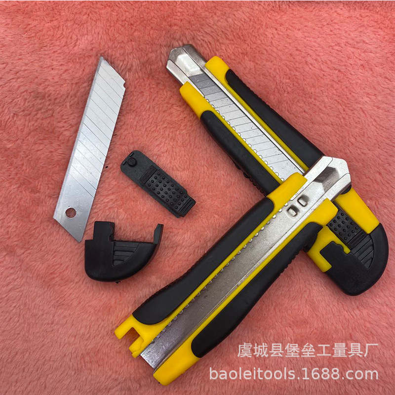 Wholesale 286 Art Knife Wallpaper Knife Large 18mm Support One Piece Dropshipping Rubber-Wrapped Handle Factory Direct Supply Customized