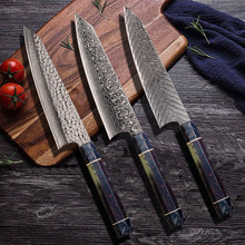Chef Knife Damascus Vg10 Sharp Cleaver Peeling Blue Resin Honeycomb Home Kitchen Small Kitchen Knife