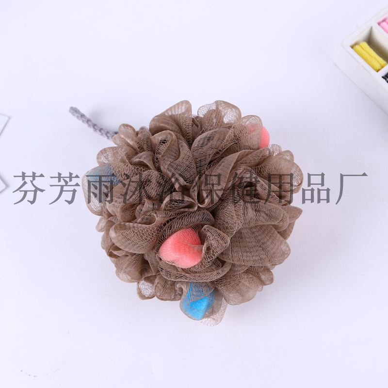 Large colorful mixed color bath bath ball bath flower Lovely Scrub bath rub back Bubble bath with bath towel