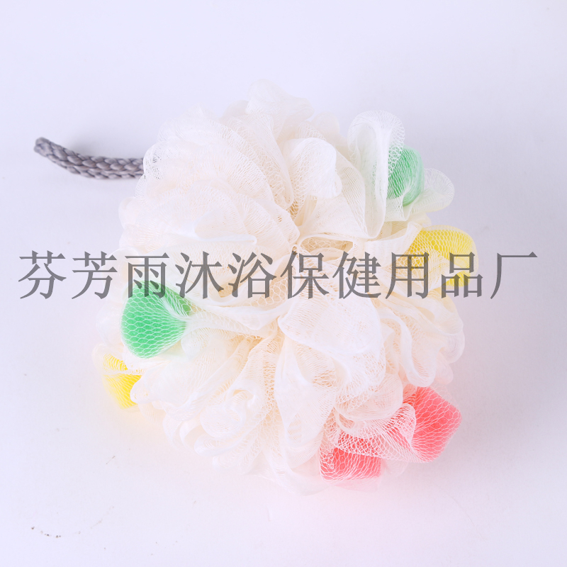 Large colorful mixed color bath bath ball bath flower Lovely Scrub bath rub back Bubble bath with bath towel