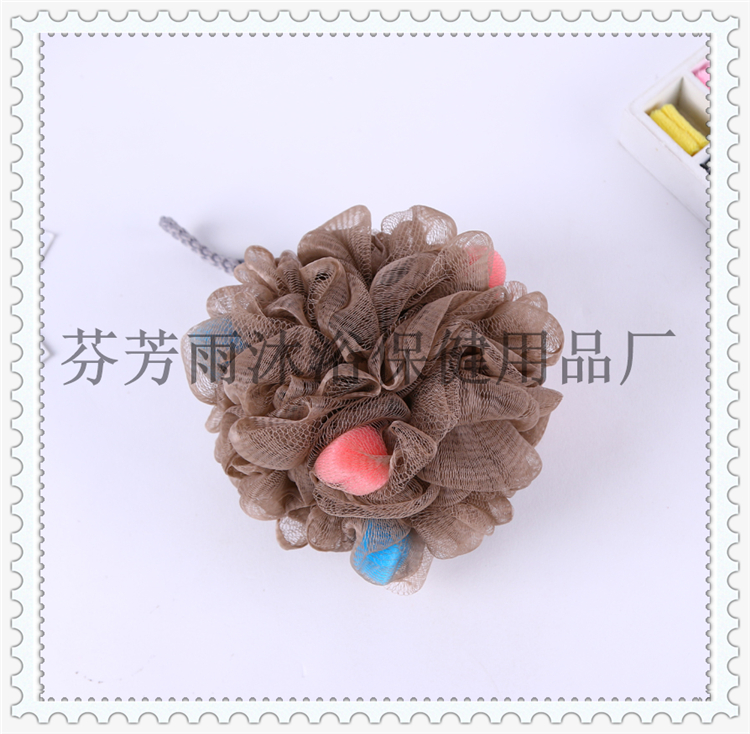 Large colorful mixed color bath bath ball bath flower Lovely Scrub bath rub back Bubble bath with bath towel