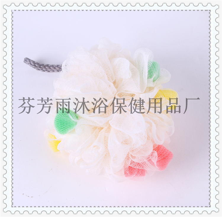 Large colorful mixed color bath bath ball bath flower Lovely Scrub bath rub back Bubble bath with bath towel