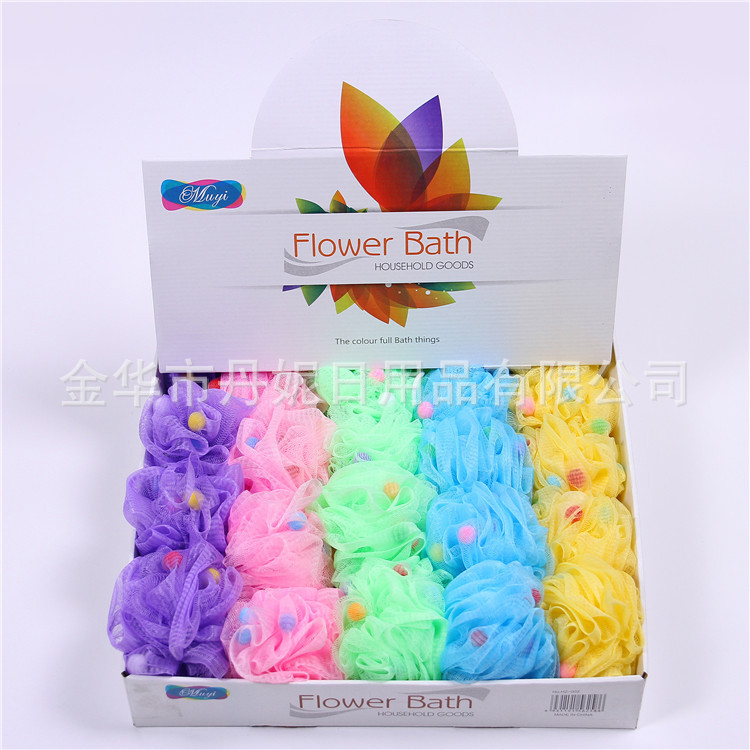 Factory Direct Sales Hot Sale High Quality Super Soft Sponge Bath Flower with Sponge Bath Ball BATH ESSENTIAL