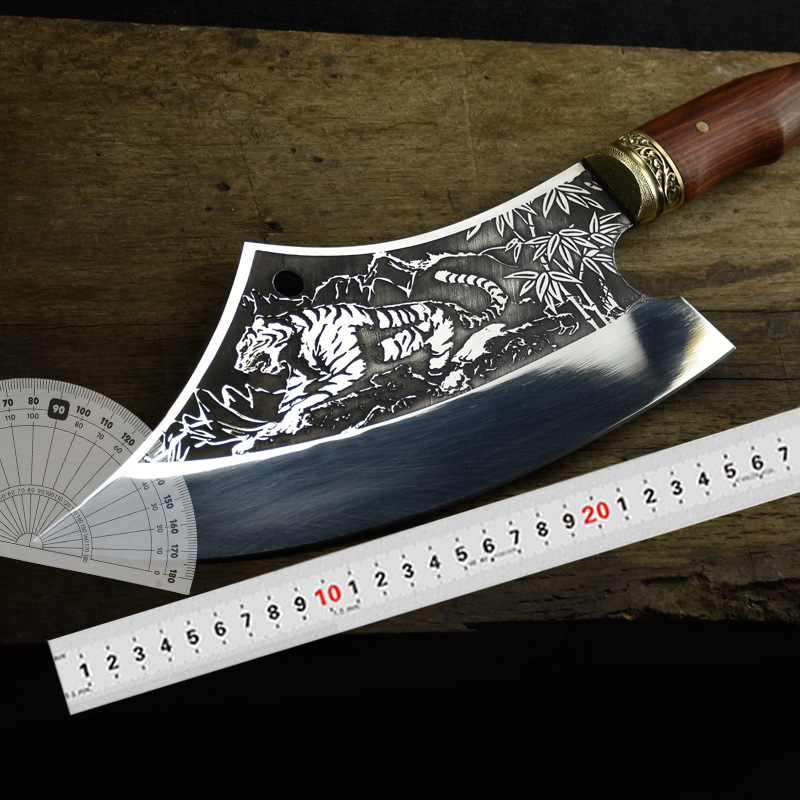 Kitchen Knife HandForged Slicing Knife Chopper Knife Ghost Hand Sharp Bone Cutting Knife Arc Chef Kitchen Knife