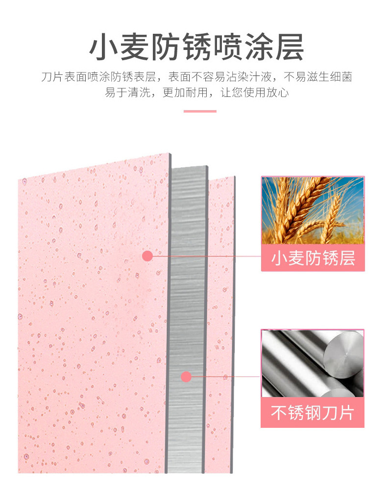 Kitchen Knife Color Six-Piece Gift Knife Set New Wheat Straw Household Kitchen Stainless Steel Kitchen Knife