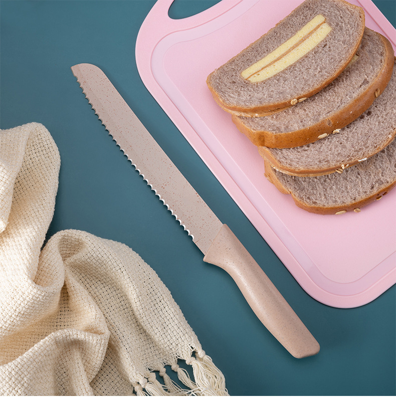 Kitchen Knife Color Six-Piece Gift Knife Set New Wheat Straw Household Kitchen Stainless Steel Kitchen Knife