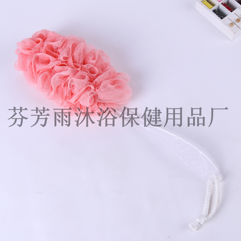 Long handle large soft clean bath ball flower bath rub back bath rub thickened plastic handle design