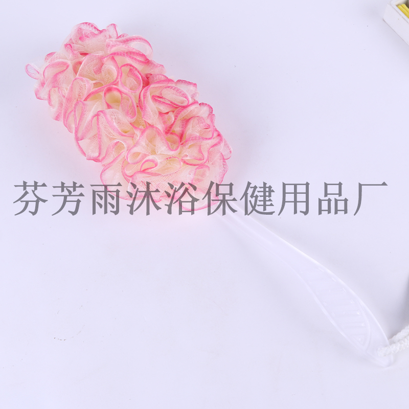 Long handle large soft clean bath ball flower bath rub back bath rub thickened plastic handle design