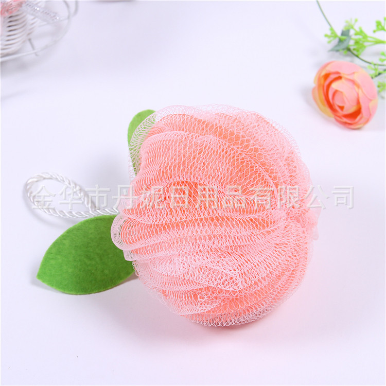 Factory Direct Sales Hot Sale Color Apple Bath Flower High Quality Three-Strand Rope Bath Ball Environmental Protection PE BATH ESSENTIAL