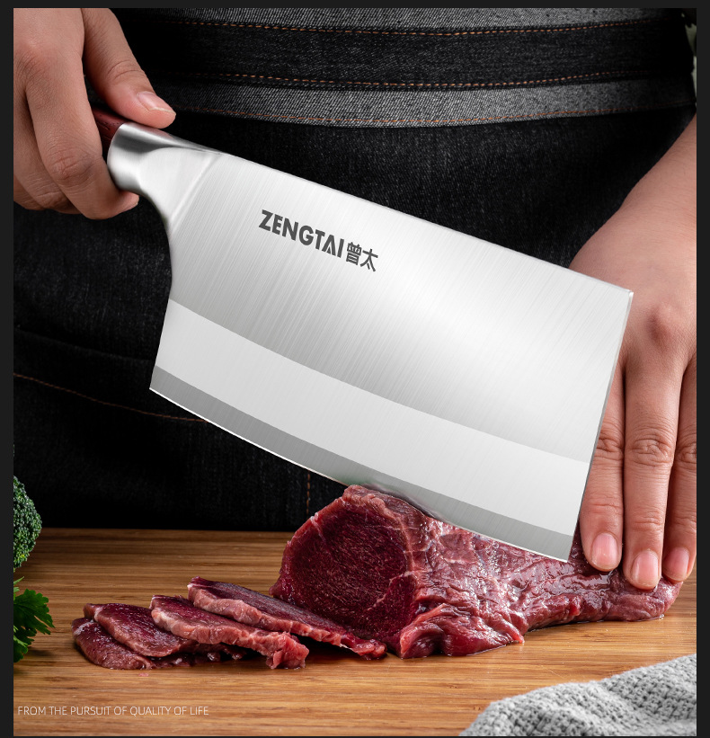 Steel Kitchen Knife Wooden Handle Meat Slice Chopping DualPurpose Knife Chef Knife Sharp Household Kitchen Knife Steel Kitchen Knife Wooden Handle Meat Slice Chopping DualPurpose Knife Chef Knife Sharp Household Kitchen Knife