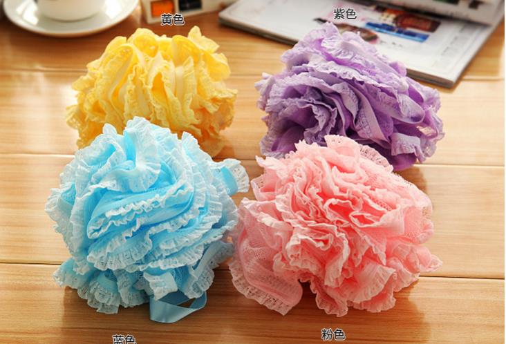 Korean version of lacy side bath ball bath flower bubble bath can be hung bath brush wipe bath