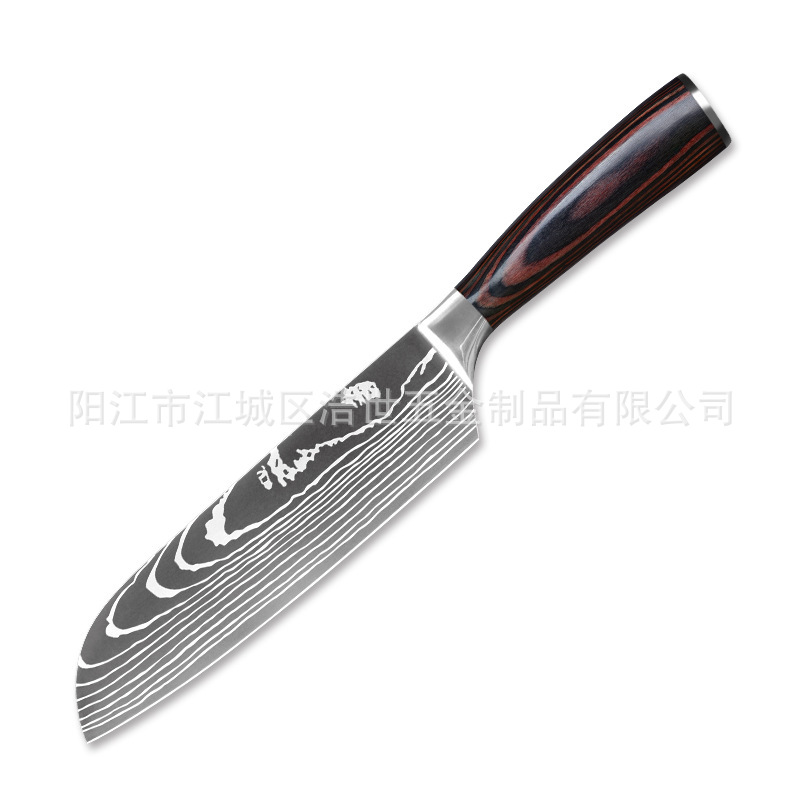 Spot Stainless Steel Damascus Pattern Chef Knife Kitchen Knife Meat Knife Kitchen Knife 9Piece Set Knife Spot Stainless Steel Damascus Pattern Chef Knife Kitchen Knife Meat Knife Kitchen Knife 9Piece Set Knife