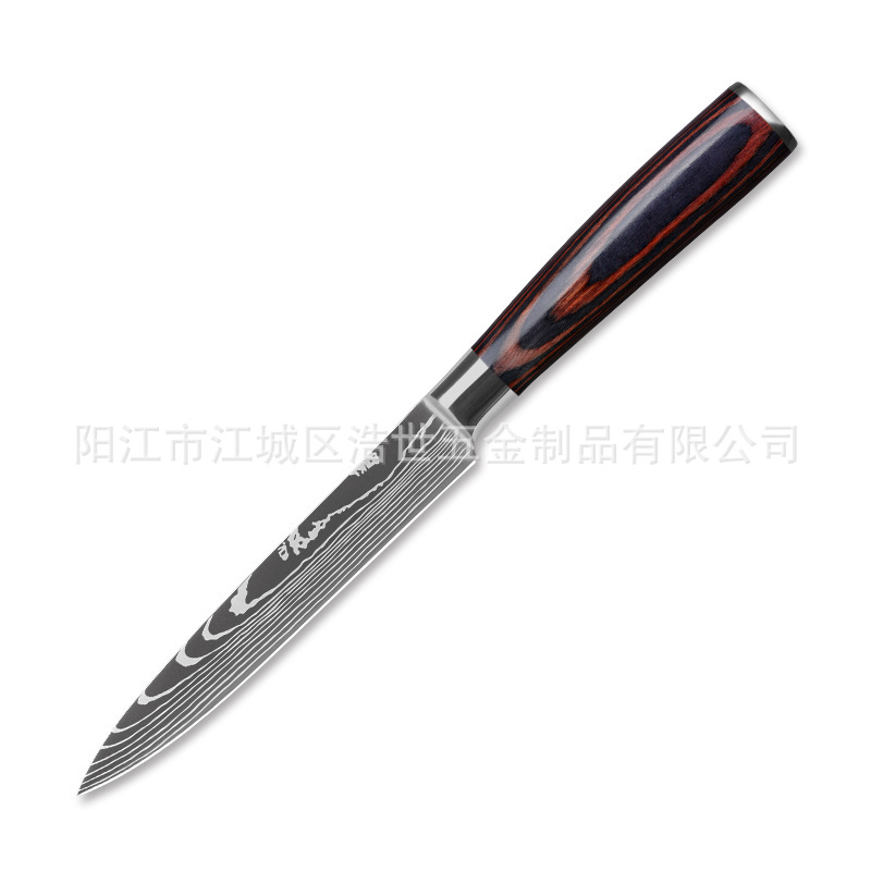 Spot Stainless Steel Damascus Pattern Chef Knife Kitchen Knife Meat Knife Kitchen Knife 9Piece Set Knife Spot Stainless Steel Damascus Pattern Chef Knife Kitchen Knife Meat Knife Kitchen Knife 9Piece Set Knife