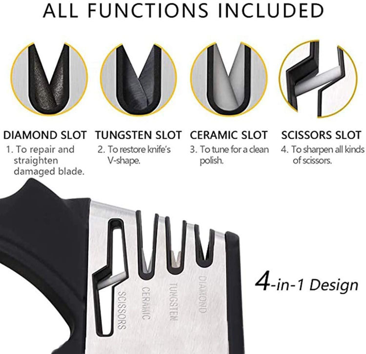 Four-in-One Fast Sharpening Device Sharpening Stone Kitchen Knife Sharpening Sharpening Scissors Diamond Tungsten Steel Sharpening Rod Sharpening Tool Four-in-One Fast Sharpening Device Sharpening Stone Kitchen Knife Sharpening Sharpening Scissors Diamond Tungsten Steel Sharpening Rod Sharpening Tool