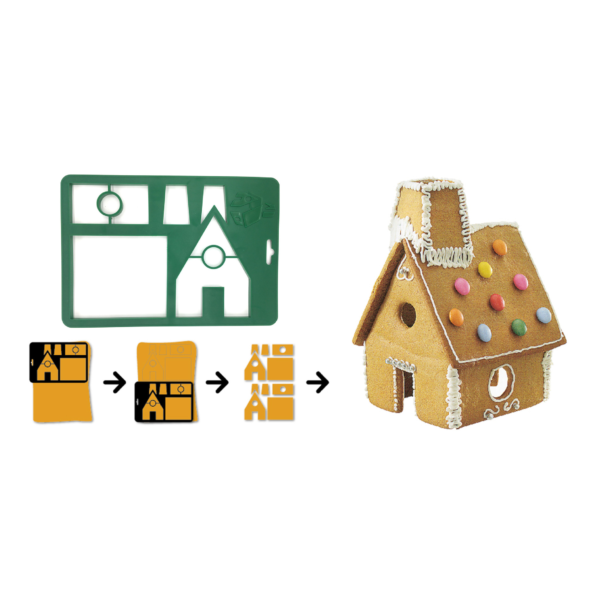 Pancake House Cake Mold Three-Dimensional Castle Plastic Cookie Mold New Baking Mold Set