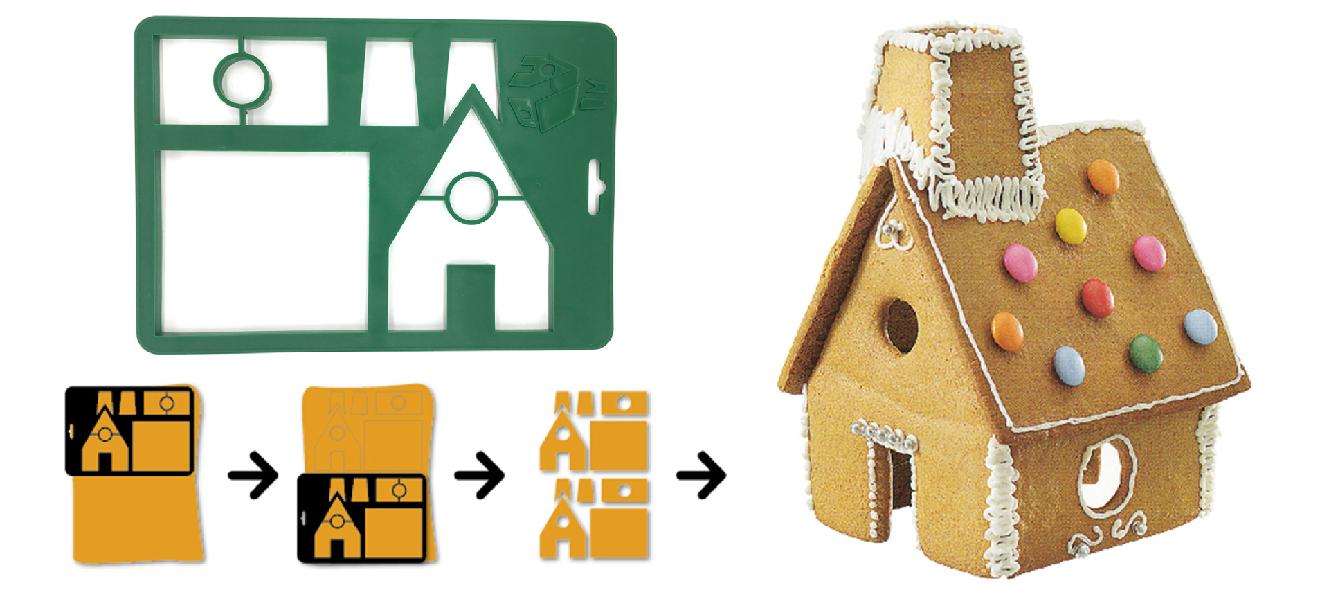 Pancake House Cake Mold Three-Dimensional Castle Plastic Cookie Mold New Baking Mold Set