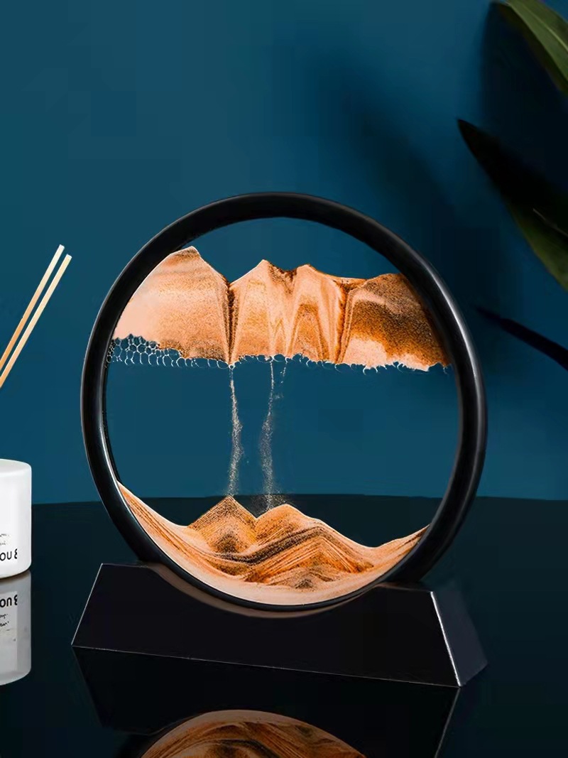 Creative Hourglass Decoration Liquid Decompression Quicksand Painting Office Desk Surface Panel Living Room Bedside Table Decorations Birthday Gift