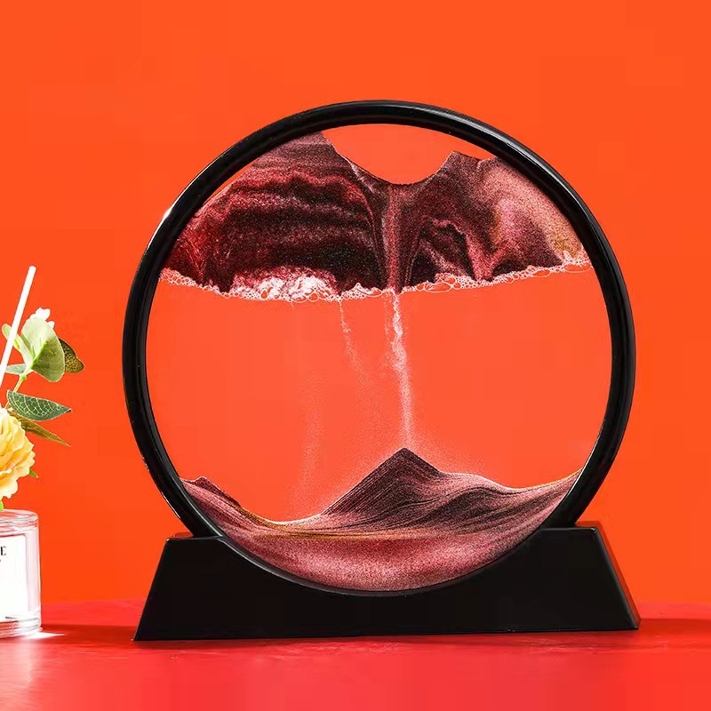 Creative Hourglass Decoration Liquid Decompression Quicksand Painting Office Desk Surface Panel Living Room Bedside Table Decorations Birthday Gift