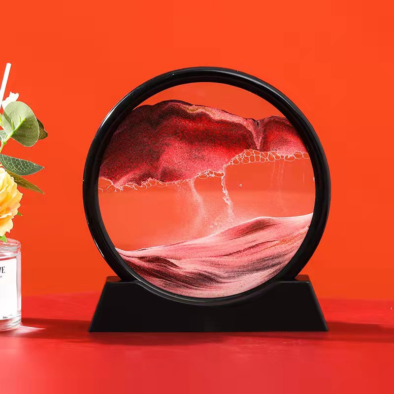 Creative Hourglass Decoration Liquid Decompression Quicksand Painting Office Desk Surface Panel Living Room Bedside Table Decorations Birthday Gift