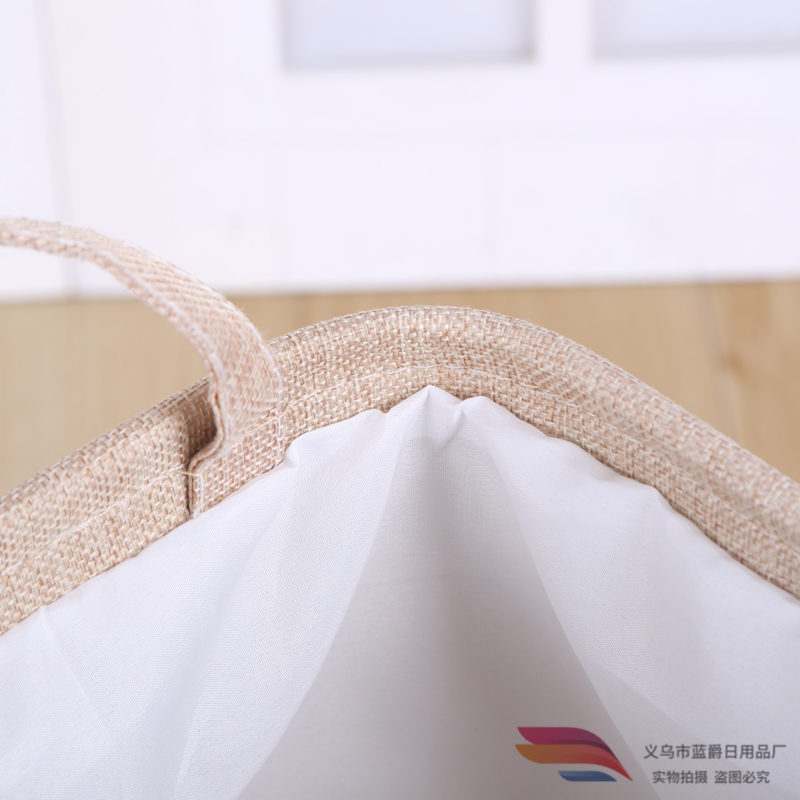 Cotton and Linen Texture Odorless Fabric Laundry Basket Clothes Storage Basket Nordic Style Foldable Household Laundry Baskets