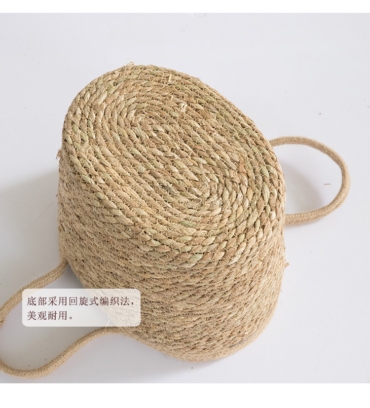 New Spot Straw Baskets Green Plant Pot Rattan Woven Flowerpot Handmade Weaved Storage Basket Vegetables Basket