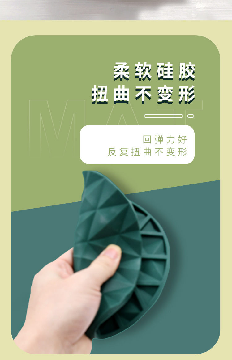 2021 New Diamond Pattern Silicone Thermal Insulation Pad Diamond Shape Pot Bowl Coaster Anti-Scald and High Temperature Resistant Dining Table Cushion Coaster Non-Slip