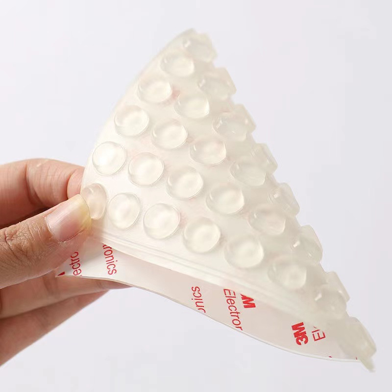 Self-Adhesive and Transparent Silicon Floor Mat Furniture Anticollision Particles Shock Absorption Silica Gel Pad Non-Slip Silicone Particles Silica Gel Pad Pieces Silicone Bra