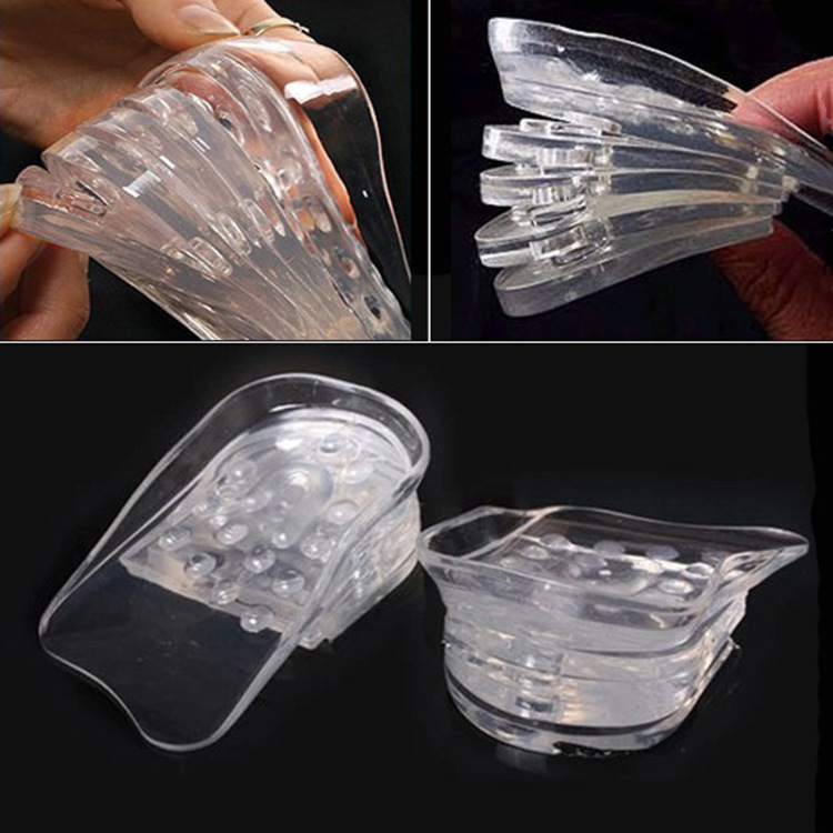 Silicone Five-Layer Height Increasing Insole 5-Layer Transparent Adjustable Half Insole Invisible Shock Absorption Inner Heightening Shoe Pad Men and Women