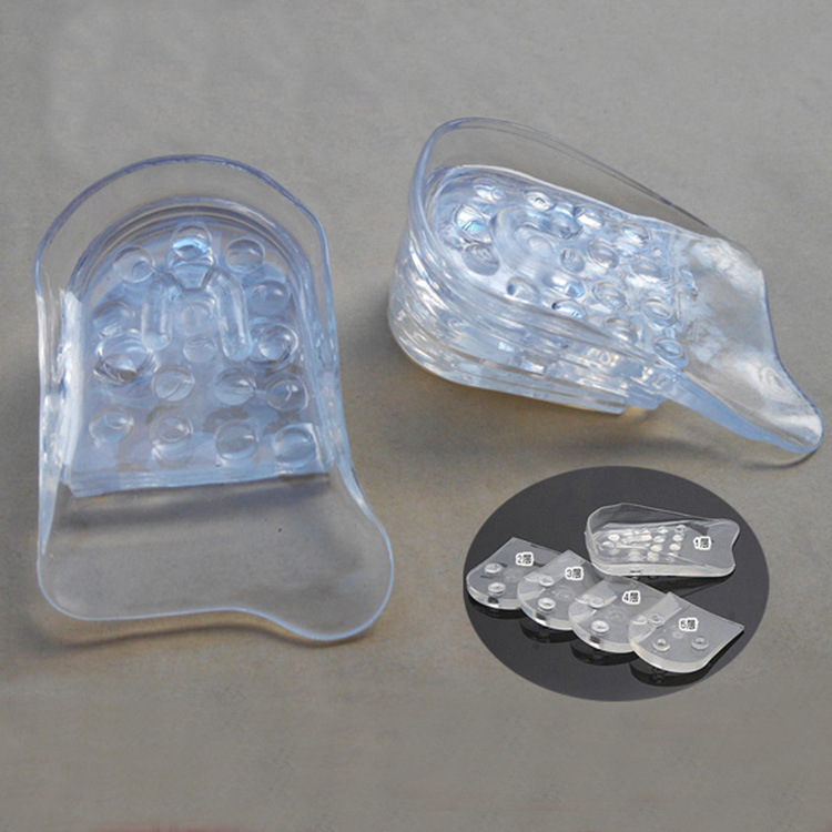 Silicone Five-Layer Height Increasing Insole 5-Layer Transparent Adjustable Half Insole Invisible Shock Absorption Inner Heightening Shoe Pad Men and Women