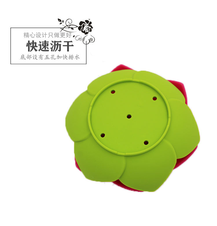 Creative Lotus-Shaped Soap Dish Silicone Soap Holder Bathroom Punch-Free Soap Pad Draining Soap Holder Factory Wholesale Creative Lotus-Shaped Soap Dish Silicone Soap Holder Bathroom Punch-Free Soap Pad Draining Soap Holder Factory Wholesale