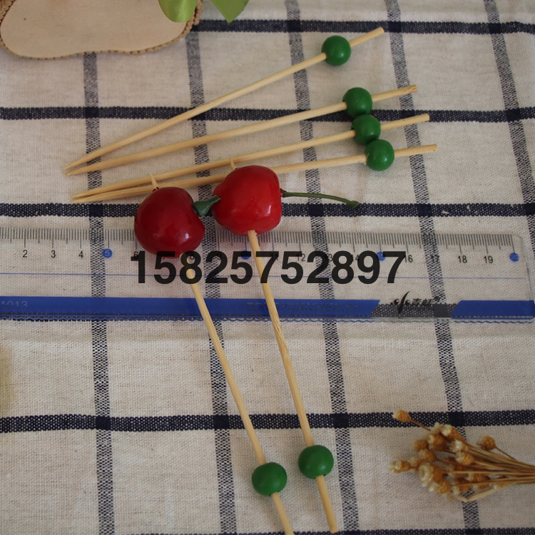Household Fruit Toothpick Cocktail Bamboo Stick Disposable Bamboo Stick Color Creative Bamboo Stick Reddish Yellow Cake Insert Sub Skewers Stick