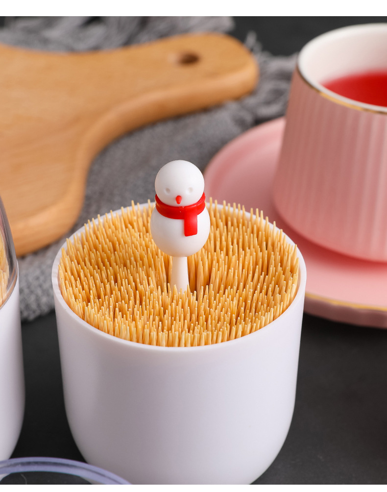 Creative Christmas combination cotton swab box, snowman toothpick box, dust swab box with cover Creative Christmas combination cotton swab box, snowman toothpick box, dust swab box with cover