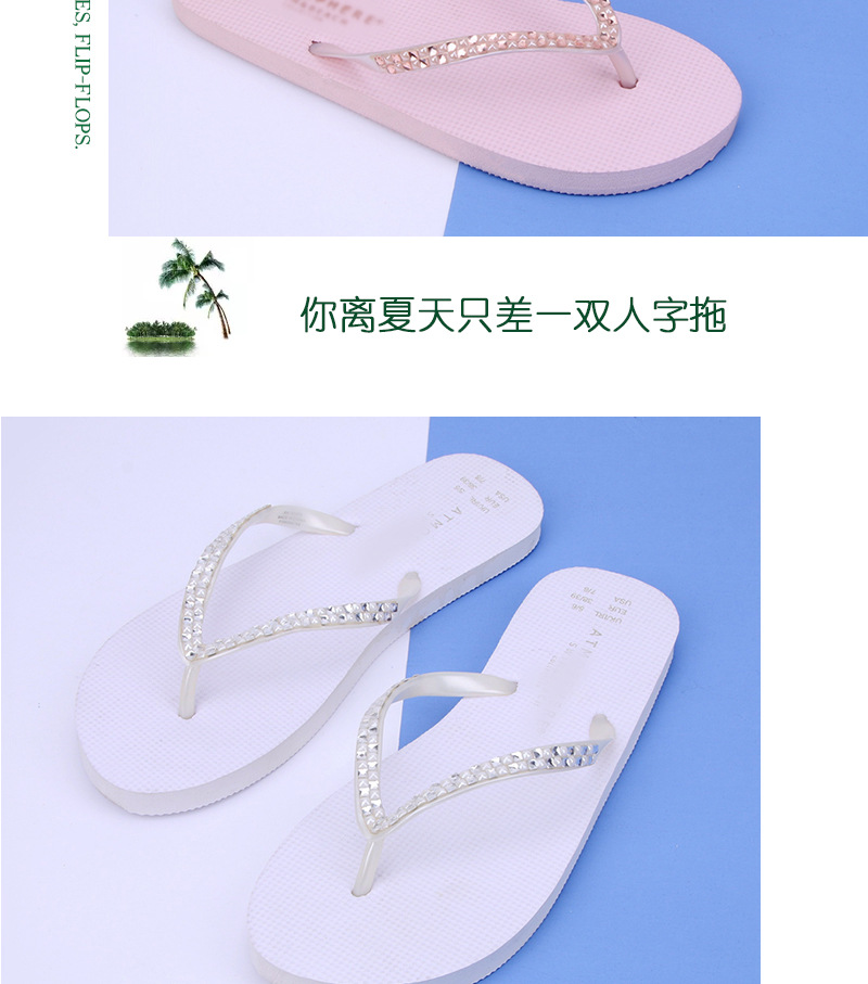 Foreign Trade Summer New Sandals Women's Shoes Fashion Handmade Stick-on Crystals Beach Shoes Flip-Flops Source Factory Customization Foreign Trade Summer New Sandals Women's Shoes Fashion Handmade Stick-on Crystals Beach Shoes Flip-Flops Source Factory Customization