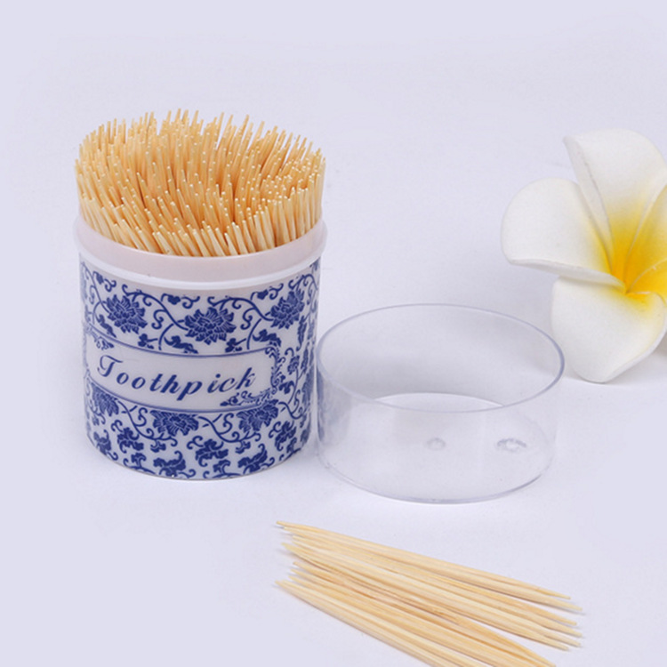 Factory Direct Supply Imitation Blue and White Porcelain Toothpick Holder Plastic Toothpick Box Toothpick Stall Supply