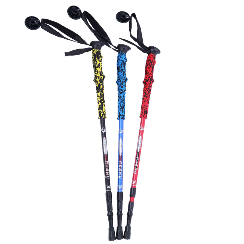 Sled dog outdoor climbing stick 7075 cork handle telescopic Climbing Stick