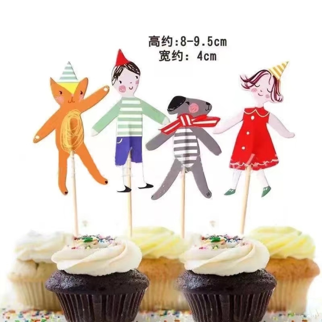 Birthday Cartoon Card Inserts Cake Insert Card Happy Birthday Cartoon Toothpick Inserts Cake Decoration Supplies