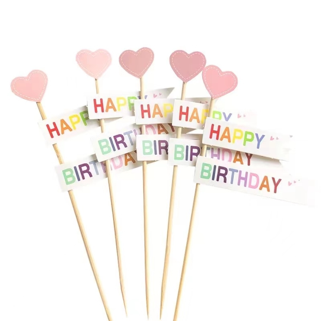 Birthday Cartoon Card Inserts Cake Insert Card Happy Birthday Cartoon Toothpick Inserts Cake Decoration Supplies